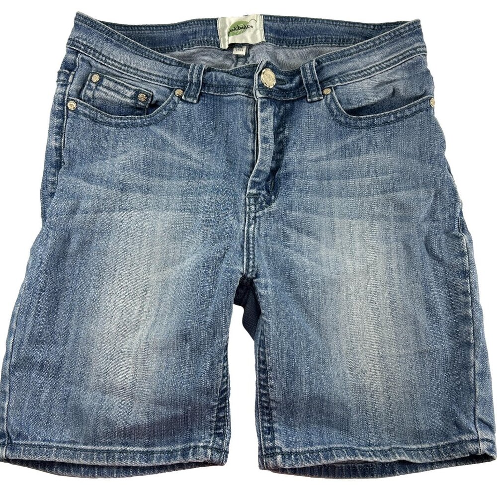 Nurture Denim Blue Jean Shorts Stretch Medium Wash Bermuda